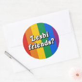 Lesbische vrienden? ronde sticker (Envelop)