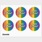 Lesbische vrienden? ronde sticker (Vel)