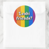Lesbische vrienden? ronde sticker (Tas)