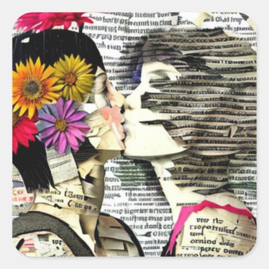 Lesbische Vrouwen In Liefde | Pride Kiss Vierkante Sticker (Voorkant)