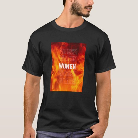 Lesbische vrouwen met vuur t-shirt (Voorkant)