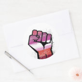 Lesbische weerstand ronde sticker (Envelop)