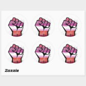 Lesbische weerstand ronde sticker (Vel)