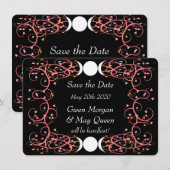 Lesbische Wiccan Wedding Save the Date Kaart (Voorkant / Achterkant)