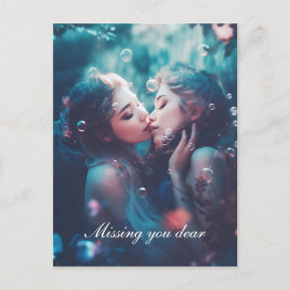 Lesbische zeemeermeisjes briefkaart