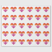 Lesbische Zonsondergang WLW Hart Cadeaupapier (Vlak)