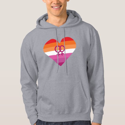 Lesbische Zonsondergang WLW Hart Hoodie (Voorkant)