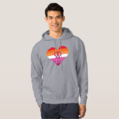 Lesbische Zonsondergang WLW Hart Hoodie (Voorkant volledig)