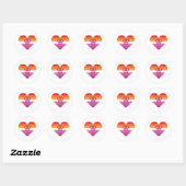 Lesbische Zonsondergang WLW Hart Ronde Sticker (Vel)