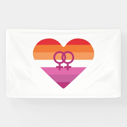 Lesbische Zonsondergang WLW Hart Spandoek (Horizontaal)