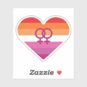 Lesbische Zonsondergang WLW Hart Sticker (Vel)