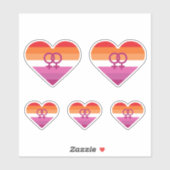Lesbische Zonsondergang WLW Hart Sticker (Vel)