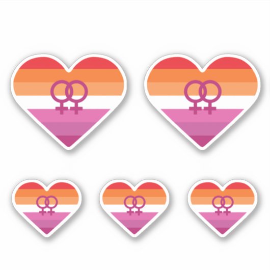 Lesbische Zonsondergang WLW Hart Sticker (Voorkant)