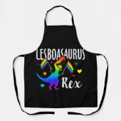 Lesboasaurus Rex Lesbian Dinosaur Pride LGBT Schort (Voorkant)