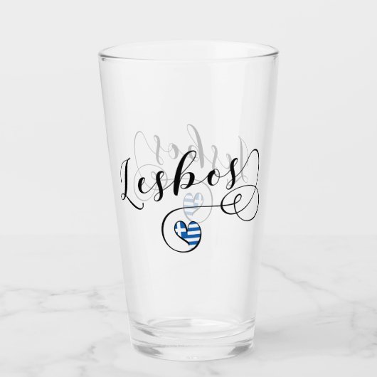 Lesbos, Grieks hart onder de vlag, Griekenland Glas (Voorkant)