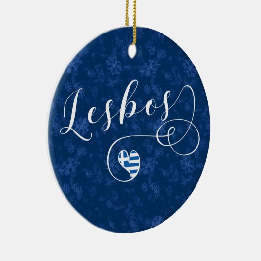 Lesbos, Grieks hart onder de vlag, Griekenland Keramisch Ornament (Rechts)