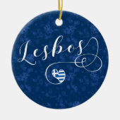 Lesbos, Grieks hart onder de vlag, Griekenland Keramisch Ornament (Voorkant)