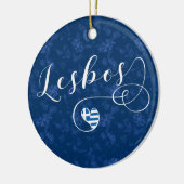 Lesbos, Grieks hart onder de vlag, Griekenland Keramisch Ornament (Links)