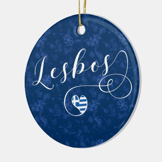 Lesbos, Grieks hart onder de vlag, Griekenland Keramisch Ornament (Links)