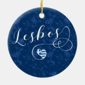 Lesbos, Grieks hart onder de vlag, Griekenland Keramisch Ornament (Achterkant)