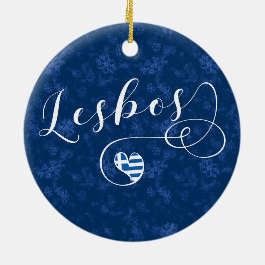 Lesbos, Grieks hart onder de vlag, Griekenland Keramisch Ornament (Achterkant)