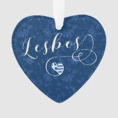 Lesbos, Grieks hart onder de vlag, Griekenland sne Ornament (voorkant)