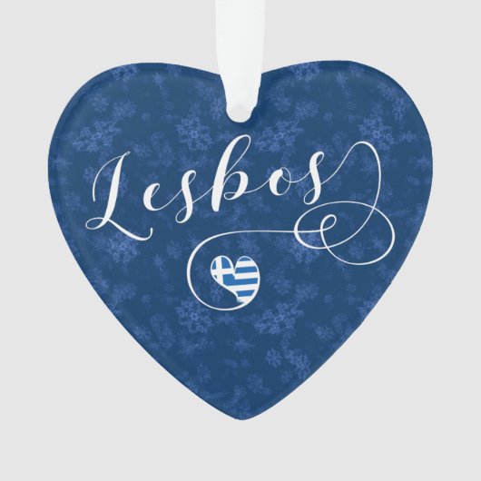 Lesbos, Grieks hart onder de vlag, Griekenland sne Ornament (voorkant)