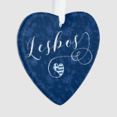 Lesbos, Grieks hart onder de vlag, Griekenland sne Ornament (voorkant)