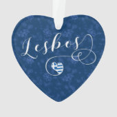 Lesbos, Grieks hart onder de vlag, Griekenland sne Ornament (achterkant)