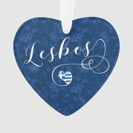 Lesbos, Grieks hart onder de vlag, Griekenland sne Ornament (achterkant)