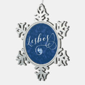 Lesbos, Grieks hart onder de vlag, Griekenland Tin Sneeuwvlok Ornament (Rechts)