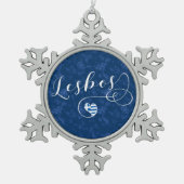 Lesbos, Grieks hart onder de vlag, Griekenland Tin Sneeuwvlok Ornament (Voorkant)