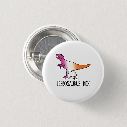 Lesbosaurus Rex Ronde Button 3,2 Cm (Voorkant /achterkant)
