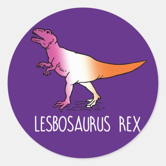 LESBOSAURUS REX T-shirt Ronde Sticker (Voorkant)