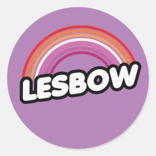 LESBOW (Lesbische Regenboog) T-Shirt Ronde Sticker