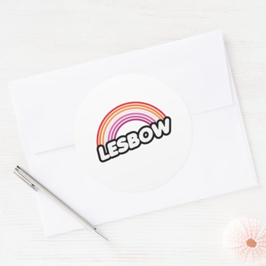 Lesbow - Zonsondergang Ronde Sticker (Envelop)