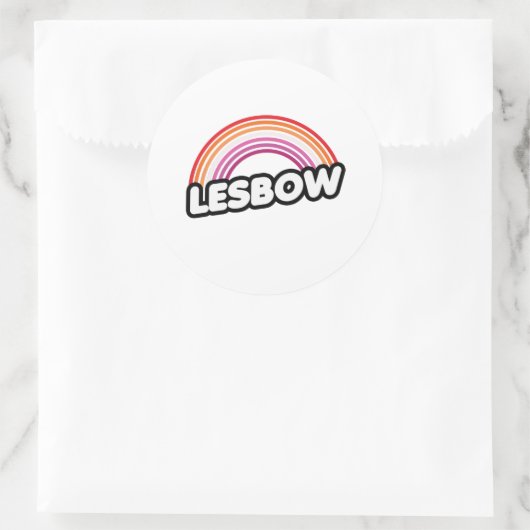 Lesbow - Zonsondergang Ronde Sticker (Tas)