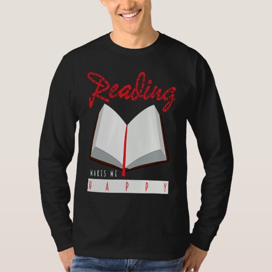 Lesen macht mich glücklich Book Bookworm T-shirt (Voorkant)