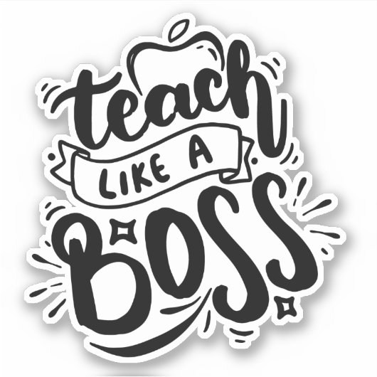 Lesgeven als een Baas Leraar School Laptop Boek St Sticker (Voorkant)