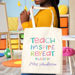 Lesgeven Inspireren Herhalen Leuk Schattige Opleid Tote Bag