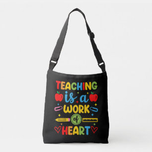 Lesgeven is een hartenszaak cadeau voor leraren crossbody tas
