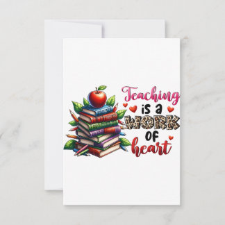 Lesgeven is een kwestie van hart bedankkaart