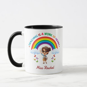Lesgeven is een kwestie van hart Regenboog Leraar  Mok