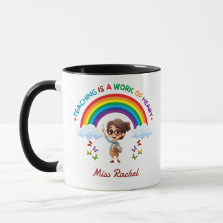 Lesgeven is een kwestie van hart Regenboog Leraar  Mok