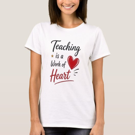 Lesgeven is een kwestie van hart t-shirt (Voorkant)
