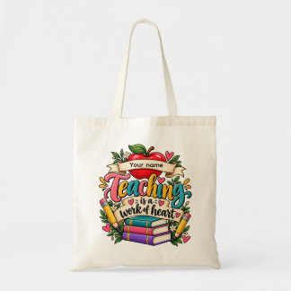 Lesgeven is een kwestie van hart tote bag