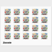 Lesgeven is een kwestie van hart vierkante sticker (Vel)