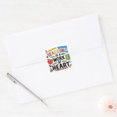 Lesgeven is een kwestie van hart vierkante sticker (Envelop)