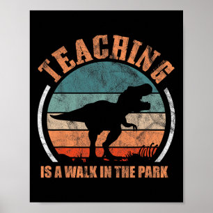 Lesgeven is een wandeling in Park Funny Teacher Li Poster