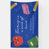Lesgeven is een werk van hart gepersonaliseerde le spandoek (Verticaal)